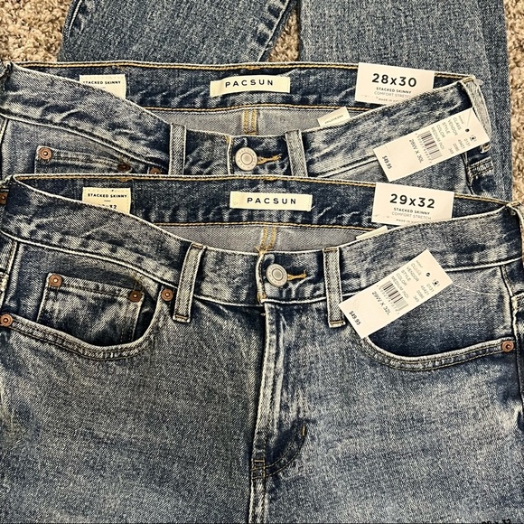NWT PacSun Men’s Jeans 28X30 29X32 Medium Indigo Stacked Skinny Comfort Stretch - Picture 13 of 13